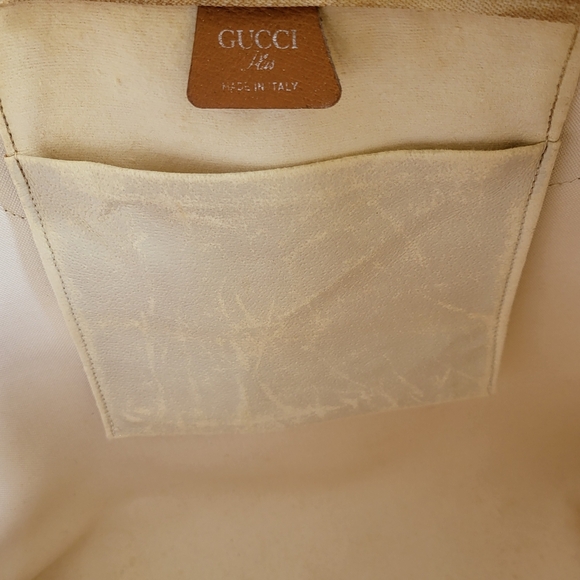 GUCCI GG Plus Monogram White Tote Bag Vintage PVC,, Authentic.!!! - Picture 11 of 16